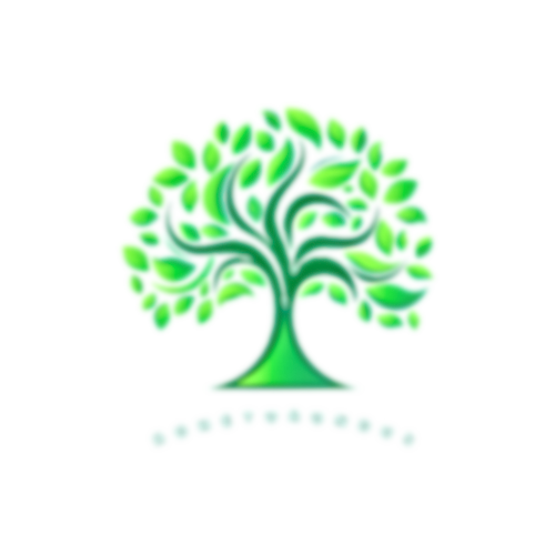 rohelise puu roheturunduse logo mustal taustal