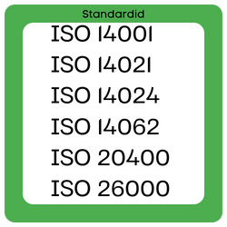 roheturundus.ee on loodud pidades meeles 
ISO 14001
ISO 14021 
ISO 14024
ISO 14062 
ISO 20400 
ISO 26000 